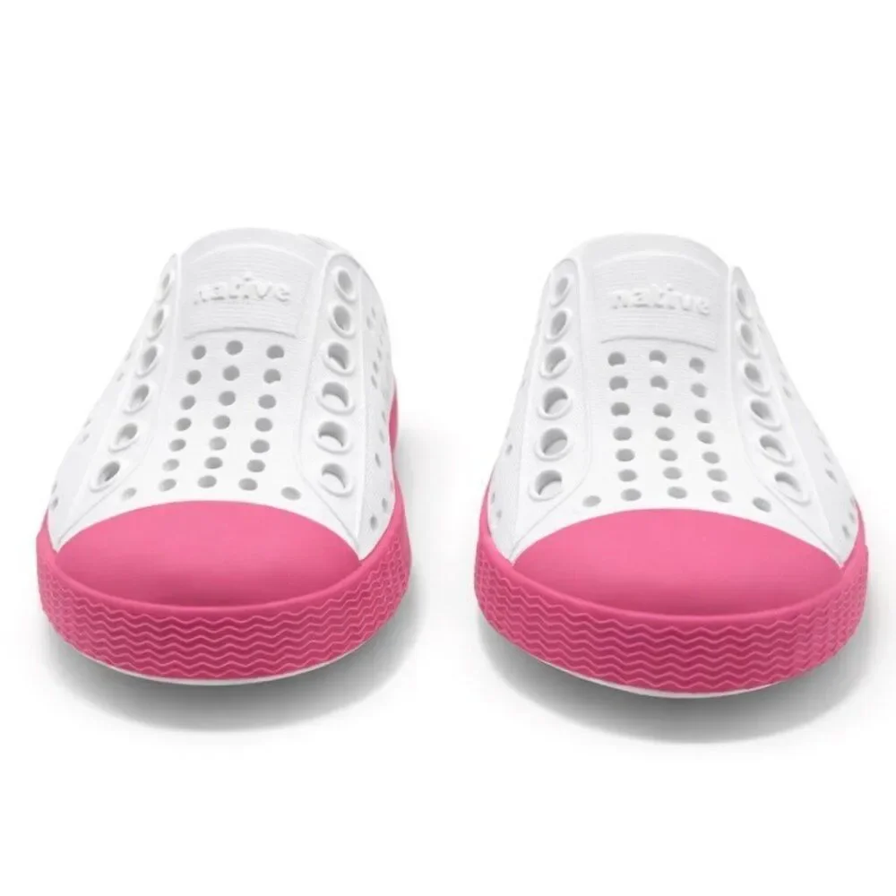 Native Jefferson Toddler Slip-On Water Shoes Shell White/Dazzle Pink C4 Lightwei